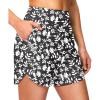 imageG GRADUAL Womens 5 Swim Board Shorts High Waisted Quick Dry Swimming Bathing Suit Bottoms for Women with Liner PocketsWhite Flower