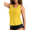 imageG Gradual Tankini Tops for Women High Neck Swimsuits Swim Top Modest Bathing Suit Swimwear Tank Top only No BottomYellow