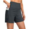 imageG Gradual Womens 5 High Waisted Swim Board Shorts with Phone Pockets UPF 50 Quick Dry Beach Shorts for Women with LinerDark Grey