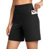 imageG Gradual Womens 79 Bermuda Long Shorts with Pockets High Waisted Athletic Knee Length Shorts for Women WalkingBlack