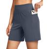 imageG Gradual Womens 79 Bermuda Long Shorts with Pockets High Waisted Athletic Knee Length Shorts for Women WalkingDusty Blue
