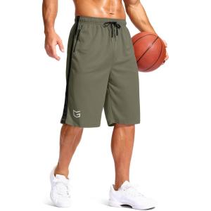 imageG Gradual Mens 11 Long Basketball Shorts with Zipper Pockets Drawstring Mesh Lightweight Gym Athletic Shorts for MenSage