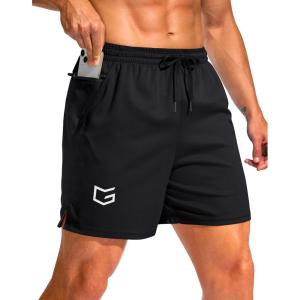 imageG Gradual Mens Running Athletic Shorts with Zipper Pocket 5 7 Lightweight Quick Dry Gym Workout Shorts for Tennis ActiveBlack