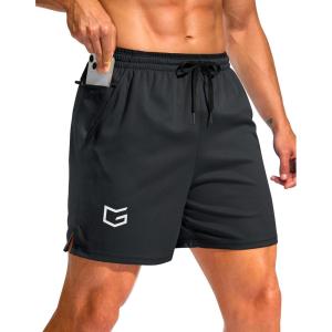imageG Gradual Mens Running Athletic Shorts with Zipper Pocket 5 7 Lightweight Quick Dry Gym Workout Shorts for Tennis ActiveDark Grey