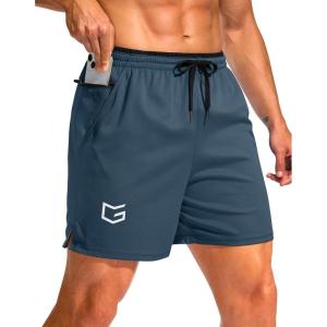 imageG Gradual Mens Running Athletic Shorts with Zipper Pocket 5 7 Lightweight Quick Dry Gym Workout Shorts for Tennis ActiveDusty Blue