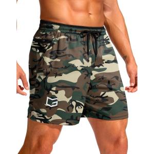 imageG Gradual Mens Running Athletic Shorts with Zipper Pocket 5 7 Lightweight Quick Dry Gym Workout Shorts for Tennis ActiveGreen Camo