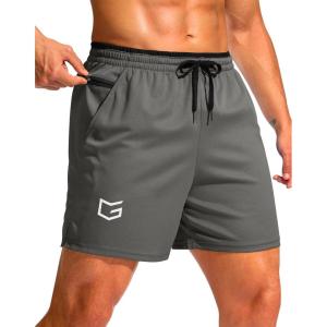 imageG Gradual Mens Running Athletic Shorts with Zipper Pocket 5 7 Lightweight Quick Dry Gym Workout Shorts for Tennis ActiveGrey