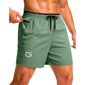 imageG Gradual Mens Running Athletic Shorts with Zipper Pocket 5 7 Lightweight Quick Dry Gym Workout Shorts for Tennis ActiveJasmine Green