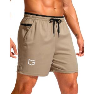 imageG Gradual Mens Running Athletic Shorts with Zipper Pocket 5 7 Lightweight Quick Dry Gym Workout Shorts for Tennis ActiveKhaki