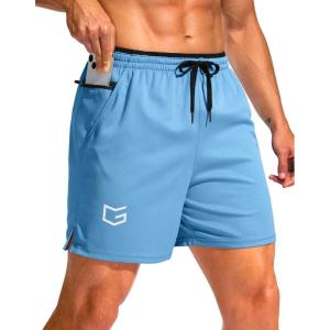 imageG Gradual Mens Running Athletic Shorts with Zipper Pocket 5 7 Lightweight Quick Dry Gym Workout Shorts for Tennis ActiveSky Blue