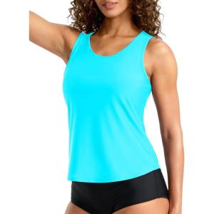 imageG Gradual Tankini Tops for Women High Neck Swimsuits Swim Top Modest Bathing Suit Swimwear Tank Top only No BottomSky Blue