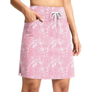 imageG Gradual Womens 18 Golf Skorts Skirts with 3 Pockets High Waisted Athletic Skorts for Women Stretchy Tennis SkirtsPink Paisley