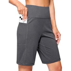 imageG Gradual Womens 79 Bermuda Long Shorts with Pockets High Waisted Athletic Knee Length Shorts for Women WalkingCharcoal