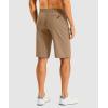 imageG GRADUAL Mens Shorts 11 Lightweight Casual Golf Shorts for Men Hiking Work Outdoor Stretch QuickDry with 3 Zipper PocketsDark Khaki