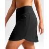 imageG Gradual 18 Golf Skirts for Women Zipper Pockets Knee Length Skort with Shorts Underneath High Waist Tennis PickleballBlack
