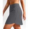imageG Gradual 18 Golf Skirts for Women Zipper Pockets Knee Length Skort with Shorts Underneath High Waist Tennis PickleballInk Grey