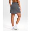 imageG Gradual 18 Golf Skirts for Women Zipper Pockets Knee Length Skort with Shorts Underneath High Waist Tennis PickleballInk Grey