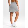 imageG Gradual 18 Golf Skirts for Women Zipper Pockets Knee Length Skort with Shorts Underneath High Waist Tennis PickleballLight Grey