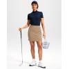 imageG Gradual 18 Golf Skirts for Women Zipper Pockets Knee Length Skort with Shorts Underneath High Waist Tennis PickleballLight Khaki