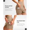 imageG Gradual 18 Golf Skirts for Women Zipper Pockets Knee Length Skort with Shorts Underneath High Waist Tennis PickleballLight Khaki