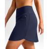 imageG Gradual 18 Golf Skirts for Women Zipper Pockets Knee Length Skort with Shorts Underneath High Waist Tennis PickleballNavy