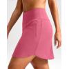 imageG Gradual 18 Golf Skirts for Women Zipper Pockets Knee Length Skort with Shorts Underneath High Waist Tennis PickleballPink