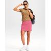 imageG Gradual 18 Golf Skirts for Women Zipper Pockets Knee Length Skort with Shorts Underneath High Waist Tennis PickleballPink
