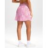 imageG Gradual 18 Golf Skirts for Women Zipper Pockets Knee Length Skort with Shorts Underneath High Waist Tennis PickleballPink Paisley