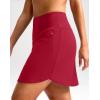imageG Gradual 18 Golf Skirts for Women Zipper Pockets Knee Length Skort with Shorts Underneath High Waist Tennis PickleballRed