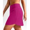 imageG Gradual 18 Golf Skirts for Women Zipper Pockets Knee Length Skort with Shorts Underneath High Waist Tennis PickleballRose Red