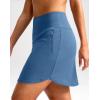 imageG Gradual 18 Golf Skirts for Women Zipper Pockets Knee Length Skort with Shorts Underneath High Waist Tennis PickleballSlate Blue