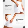 imageG Gradual 18 Golf Skirts for Women Zipper Pockets Knee Length Skort with Shorts Underneath High Waist Tennis PickleballWhite
