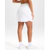 imageG Gradual 18 Golf Skirts for Women Zipper Pockets Knee Length Skort with Shorts Underneath High Waist Tennis PickleballWhite