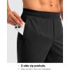imageG Gradual 303234 Inseam Tall Mens Sweatpants with Zipper Pockets Stretch Golf Workout Pants for Men Casual AthleticBlack