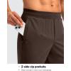 imageG Gradual 303234 Inseam Tall Mens Sweatpants with Zipper Pockets Stretch Golf Workout Pants for Men Casual AthleticBrown