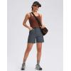 imageG Gradual 5 Womens Golf Shorts Stretchy Lightweight Outdoor Hiking Shorts with Pockets Shorts for Women Casual SummerDeep Grey
