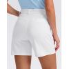 imageG Gradual 5 Womens Golf Shorts Stretchy Lightweight Outdoor Hiking Shorts with Pockets Shorts for Women Casual SummerWhite
