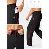 imageG Gradual Mens Athletic Sweatpants with Zipper Pockets Lightweight Quick Dry Mesh Workout Pants Open Bottom for CasualBlack Red