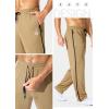 imageG Gradual Mens Athletic Sweatpants with Zipper Pockets Lightweight Quick Dry Mesh Workout Pants Open Bottom for CasualKhaki