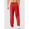 imageG Gradual Mens Athletic Sweatpants with Zipper Pockets Lightweight Quick Dry Mesh Workout Pants Open Bottom for CasualRed