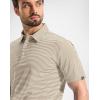 imageG Gradual Mens Golf Shirt Dry Fit Moisture Wicking Perfomance Short Sleeve Striped Polo Shirts for Men Dressy CasualLight Khaki Stripe