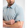 imageG Gradual Mens Golf Shirt Dry Fit Moisture Wicking Perfomance Short Sleeve Striped Polo Shirts for Men Dressy CasualWide Blue Orange Stripe