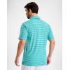 imageG Gradual Mens Golf Shirt Dry Fit Moisture Wicking Perfomance Short Sleeve Striped Polo Shirts for Men Dressy CasualWide Cyan Stripe