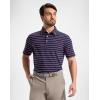 imageG Gradual Mens Golf Shirt Dry Fit Moisture Wicking Perfomance Short Sleeve Striped Polo Shirts for Men Dressy CasualWide Navy Stripe