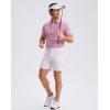 imageG Gradual Mens Golf Shirt Dry Fit Moisture Wicking Perfomance Short Sleeve Striped Polo Shirts for Men Dressy CasualWide Pink Stripe