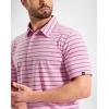 imageG Gradual Mens Golf Shirt Dry Fit Moisture Wicking Perfomance Short Sleeve Striped Polo Shirts for Men Dressy CasualWide Pink Stripe