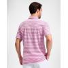 imageG Gradual Mens Golf Shirt Dry Fit Moisture Wicking Perfomance Short Sleeve Striped Polo Shirts for Men Dressy CasualWide Pink Stripe