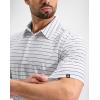 imageG Gradual Mens Golf Shirt Dry Fit Moisture Wicking Perfomance Short Sleeve Striped Polo Shirts for Men Dressy CasualWide White Stripe