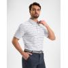 imageG Gradual Mens Golf Shirt Dry Fit Moisture Wicking Perfomance Short Sleeve Striped Polo Shirts for Men Dressy CasualWide White Stripe