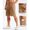 imageG Gradual Mens Golf Shorts 11 Long with 4 Pockets Lightweight Knee Length Elastic Waist Quick Dry Casual Dress Work ShortsDark Khaki